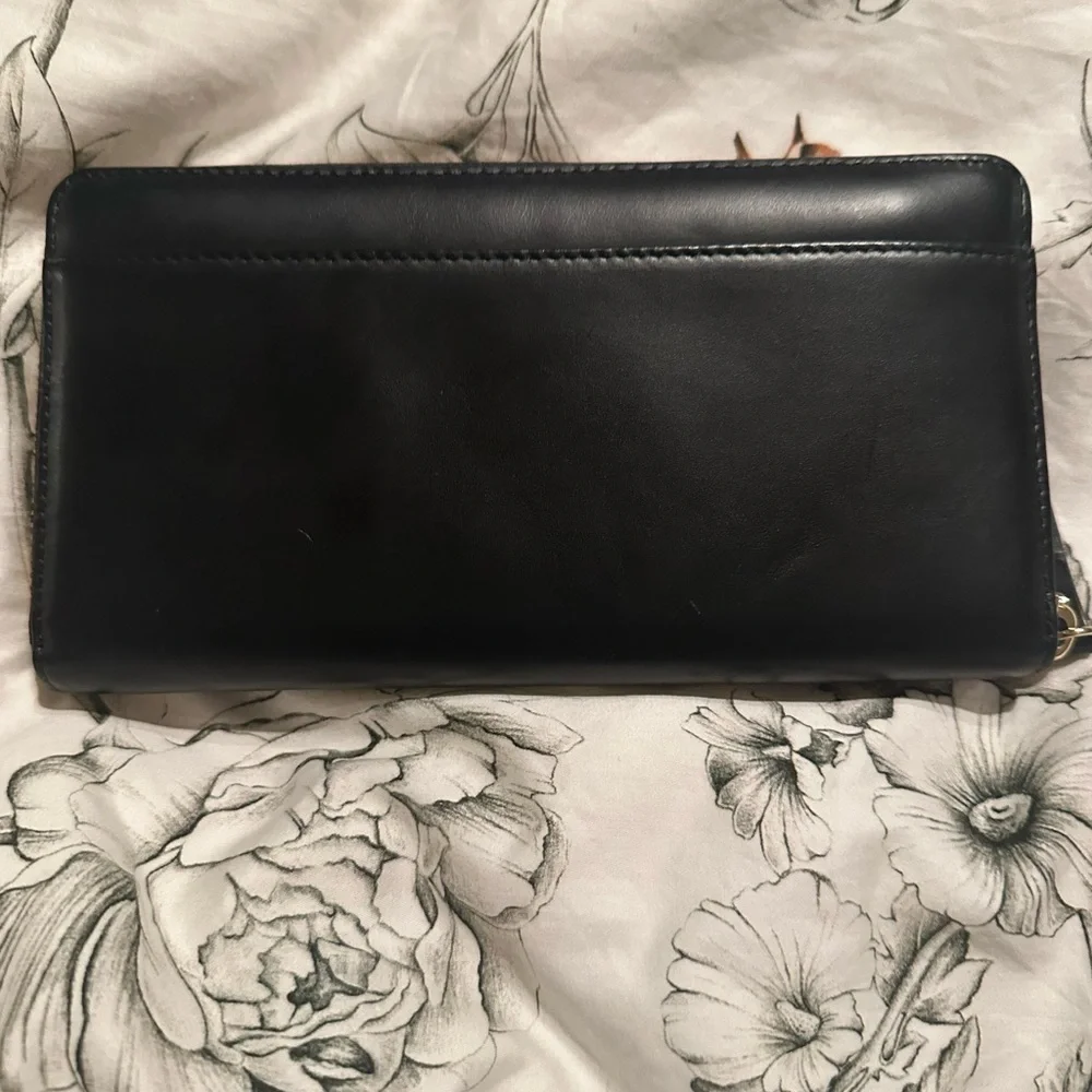 Kate Spade Black Piñata Wallet with Pink Interior